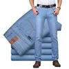 Mens jeans mager män mode manlig affär stretch denim byxor casual ljus blå vintage klänning pant vår sommar 230915