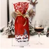 Nyår God jul ornament Cartoon Champagne Wine Bottle Cover Bottle Bag Home Festive Party Decorations