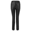 Pantalons pour femmes Sexy Skinny High Elastic Costume Ensembles Noir Casual Side Slit Pu Cuir pour les femmes déchirées