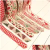 Christmas Decorations Linen Webbing Printing Dot Tree Ribbon Ornaments Party Supplies Drop Delivery Home Garden Festive Dh3Ln