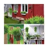 Decorative Flowers Wreaths Artificial Hanging Fern Grass Plants Greenery Green Wall Plant Silk Hedge Large Drop Delivery Home Gard Dhigr