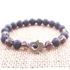 Mg0759 Hamsa Lava Stone Smoky Quartz Bracelet Fatima's Hand Bracelet الروحية الجذر الجذر Chakra Mala Yoga Jewelry242c