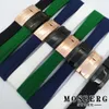 Watch Bands Strap 20mm High Quality Black White Green Blue Color Rubber Stainless Steel Buckle Watches Accessories Parts297P