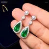 Kolczyki Dangle Kjjeaxcmy butikowa biżuteria 925 Srebrny Srebrny Inkrustowany Naturalny Emerald Ladies Wsparcie Wykrywanie Klasyka