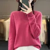 Suéteres femininos 100 Pure Merino Wool Sweater Inverno Opescoço Pulôver Oco Out Manga Longa Coreano Moda Knit Top 230915