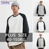 Erkek Hoodies Sweatshirts Plus Boyut Erkekler Sonbahar Yeni Stil Kontrast Renk Raglan Sleeve Japon Sıradan Gevşek Katı Dikiş Üst L230916