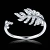 White Crystal Zircon Cocktail Party Ring Wedding Rings for Women Classic Personality Ladies Accessories276V