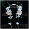 Hair Clips Retro Chinese Headbands Silk Flower Hairbands Pendant Jewelry For Women Girls Hanfu Dress Pearl Headpiece Crown