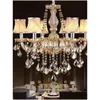 Chandeliers Modern Led Amber Crystal Chandelier Lights For Living Room Light Ceiling Fixture Indoor Pendant Lamp With Lampshade Drop Dhtfq