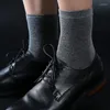 Men's Socks 5paiHSS High Quality Casual Business Summer Winter Cotton Quick Drying Black White Long Sock Plus Size US7-14