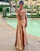 2023 Aso Ebi Arabe Champagne Sirène Robe De Bal Dentelle Perlée Soirée Formelle Deuxième Réception Anniversaire Fiançailles Robes De Demoiselle D'honneur Robes Robe De Soirée Z35