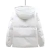 Winter New Men's Korean Edition Three Bar Hooded Solid 50 White Duck Down Fashion Couple Warm Coat