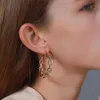 Hoop & Huggie Gold Silver Color Big Chain Circle C-shaped Earrings Exaggerated Large Huggies Party Jewelry Ear Rings For Women227U