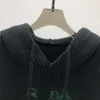 Sudaderas con capucha de talla grande para hombre Sudaderas con letras jacquard suéter de punto en otoño / invierno máquina de tejer acquard e Detalle personalizado jnlarged cuello redondo algodón w425