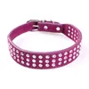 Dog Collars Leashes Pu Leather Adjustable Pet Collar Rhinestone Neck Lead Necklace Pink Pets Pomeranian Collare Cane Leash Dogs Ee Dhyse