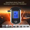 Professionell digital andedräkt alkoholtestare Breathalyzer Dispaly med 11 munstycken AT6000 LCD -skärm DFDF215D