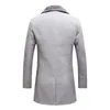 Mélanges de laine pour hommes hiver boutique haut de gamme épaissi chaud décontracté affaires manteau de laine mâle mince longue veste taille M-5XL 230915