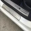 ل VW Tiguan الفولاذ المقاوم للصدأ الفولاذ المقاوم للصدأ الباب عتبة الشريط Ultrathin ترحيب بدواسة التصميم للسيارة 4pcs set317r