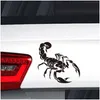 Bilklistermärken 3D Scorpions Sticker Body Trucks Window Waterproof Motorcykel Styling Decal Bonnet Sidor Stripes Animal Drop Delivery Mo DHC4R