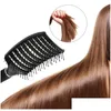 Escovas de cabelo Mulheres Mas Escova Suave Pure Pig Hairbrush Estilo Plástico Nylon Big Bent Pente Ferramenta de Cabeleireiro Drop Delivery Produtos CA Dhlbe