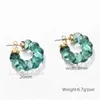 Stud Oorbellen Koreaanse Mode Rood Blauw Groen Hars Studs Voor Vrouwen Rvs Piercing Oorbellen Kpop Luxe Designer Sieraden