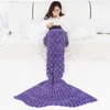 Coperta a sirena per fotografia per bambini Coperta per bambini a bolle di pesce lavorata a maglia con coda di sirena