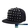 Cappelli a tesa larga Uni Punk Cappello riccio Personalità Jazz Snapback Spike Borchiato Rivetto Berretto da baseball appuntito per Hip Hop Rock Dan Dhgarde Dhfqx