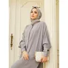 Ethnische Kleidung Mode Satin Sliky Djellaba Muslim Kleid Dubai voller Länge Fledermausärmel weich glänzend Abaya Türkei Islam Robe