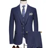 Trajes para hombre (chaqueta, pantalones, chaleco), traje de boda, vestido para hombre, corte coreano, conjunto de 3 piezas de negocios, esmoquin Formal para novio, lujo