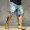 Shorts masculinos verão jeans curtos 6xl 2020 azul denim homem metade jean homme uomo marca plus size 5xl rasgado calças angustiadas270q