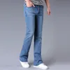 2017 Spring Autumn Mens Black Blue Flare Leg Denim Jeans Plus Size Long Slim Flared Bell Trousers Bootcut Jeans Men 33 34 35 36281j