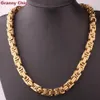 Granny Chic Design Herrsmycken Guld Färg Rostfritt stål enormt tungt bred byzantinsk King Chain Halsband 15mm7 -40 "259g