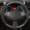 Чехол на руль автомобиля, черный замшевый чехол из углеродного волокна для Infiniti FX FX35 FX37 FX50 QX70 Nissan Juke Maxima 370Z Sentra SV308Q