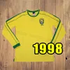 Camisetas de fútbol de manga larga camisetas retro Carlosa Camisa de futebol brasils rivaldo Joelinton 1997 1998 Home Romario Ronaldinh portero 98 2004 portero