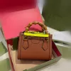 5A hochwertige Diana-Einkaufstasche, Doppelbuchstabe G, Damen-Umhängetaschen, Designer-Tasche, Cross-Body-Geldbörsen, Handtasche aus echtem Leder mit Kontrastfarbe 660195