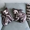 Nowy przyjazd gorący sellig szczęśliwy halloween pies czaszki i kot czarno -biały pp bawełniana lalka poduszka poduszka