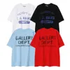 Galleries Dept Harajuku 23SS Vintage Washed Letters Rams Tryckt logotyp T -shirt Löst överdimensionerad Hip Hop Unisex Short Sleeve Tees 005