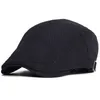 Bérets sboy Caps Hommes Coton Solide Doux Casual Mode Béret Chapeau Golf Conduite Cabbie Plat Ivy Cap Quatre Saisons 230915