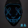 LED Glow Black V Mask Cold Glow Halloween Mask Ghost Walk Dance Glow Mask w magazynie