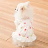 Koronkowa sukienka księżniczki wiosna letnia ubrania na małą imprezową spódnicę dla psów Puppy Costume Costume Pets 201128245h