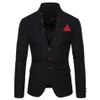 Trajes para hombre Blazers talla europea 2019 primavera otoño varios botones decorativos traje informal con cuello levantado para hombre 193K