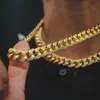 Mens 18mm 18-30-tums Iced Out Heavy Miami Cuban Link Chain Necklace Hip Hop 14K Gold Hiphop CZ Cubic Zirconia Jewelry240o