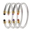 Bracelet ouvert bracelet de créateur cristal diamant réglable bracelets de câble designer femmes titane acier amour bangles260P