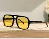Pilot solglasögon 0884 glänsande svart/gul falconer herrglasögon UV400 -glasögon med låda