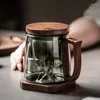 Bicchieri da vino Tazza da acqua di grande capacità Separazione del tè da ufficio Filtrazione in vetro borosilicato elevato con coperchio