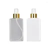 Storage Bottles Mist Spray Bottle 300ML Empty Plastic Square Gold Collar White Pump 15Pcs Refillable Cosmetic Container