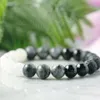 MG0952 8mm A Grade Moonstone Bracelet Silver Plated Lava Gray Larvikite Bracelet Dainty Black Tourmaline Gemstone Bracelet340f