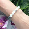 MG0952 8mm A Grade Moonstone Bracelet Silver Plated Lava Gray Larvikite Bracelet Dainty Black Tourmaline Gemstone Bracelet340f