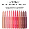 Lippenstift HANDAIYAN 12-teiliges Matte-Nude-Lippenstift-Set Lipliner mit Box Valentinstagsgeschenke Make-up für Frauen Freunde Wasserfester Lippentintenstift 230915