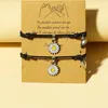 Charm Bracelets 2Pcs Heart Magnet Paired Magnetic Couple Colorful Flower Pearls Adjustable Bracelet Friendship Jewelry Gift